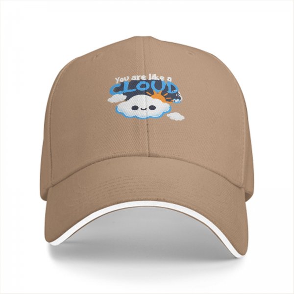 Black baseball cap with 'You are like a cloud' cute cloud graphic