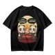 Olive t-shirt with pandas debating life beyond eating and sleeping