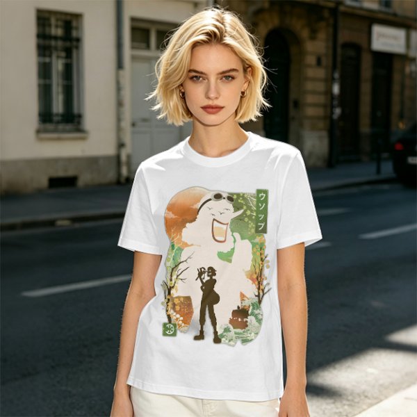 Anime Themed Graphic T-Shirt With Whimsical Character Artwork