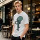 Olive T-Shirt With Alien Eating Ice Cream Graphic