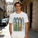 Olive T-Shirt With Stained Glass Style Four Seasons Forest Creature Art