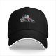 Black Baseball Cap with T-Rex Dinosaur and Christmas Tree Design