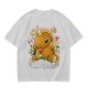 Olive T-Shirt With Cute Gingerbread Unicorn And Christmas Candy Print