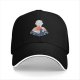 Black Baseball Cap With Mountain Hiker Silhouette Landscape Art