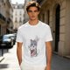 Olive Green T-Shirt With Cute Chef Cat Mixing Batter Print