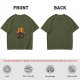 Olive T-Shirt Featuring a Cute Dragon Wearing a Striped Beanie