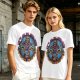 Olive t-shirt with skeleton warrior graphic and permission forgiveness text