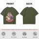 Olive Graphic T-Shirt With Raccoon Opossum Skunk 'GOALS' Print