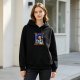 Black hoodie with cartoon Dustin and Eddie print
