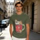 Olive T-Shirt With Cute Capybara In Christmas Hot Cocoa Mug Print