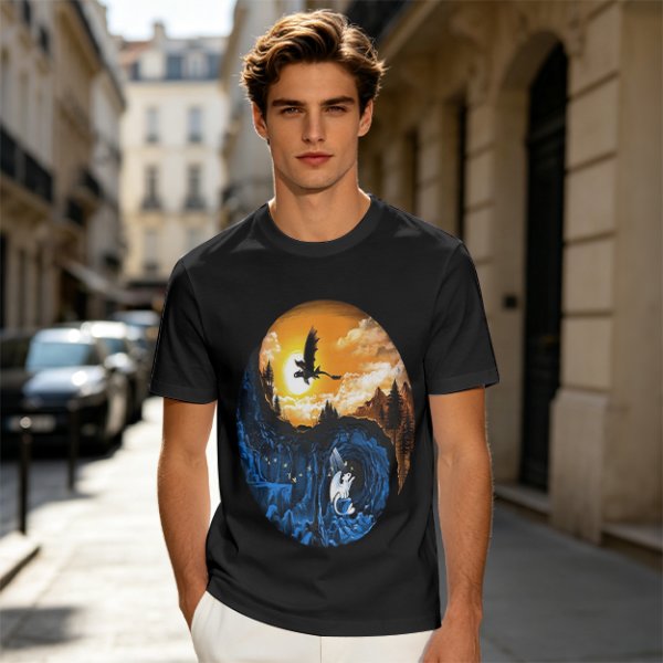 How to Train Your Dragon Night and Light Fury Dragon Scene T-Shirt