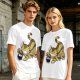 Olive T-shirt with Catbus and Soot Sprite Anime Print