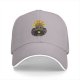 Black baseball cap with Rise Darkness block figure graphic