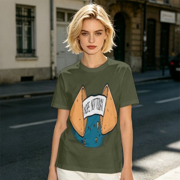 Olive T-Shirt With Funny Fortune Cookie 'Nope Not Today' Print