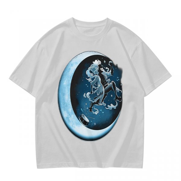 Olive T-Shirt With Crescent Moon And Dancing Spirit Graphic