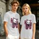 Olive T-Shirt with Skull Cat Ice Cream Graphic Print