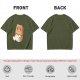 Olive T-Shirt With Cute Hamster In Paper Bag Print