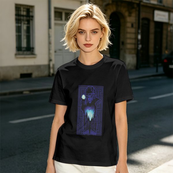 Olive T-Shirt With Mystical Maze Sorcerer Graphic Print