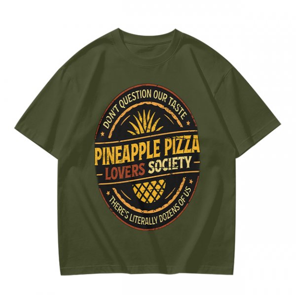 Pineapple Pizza Lovers Society Funny Graphic T-Shirt