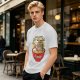 Olive graphic tee with ramen bowl and stuck jar print