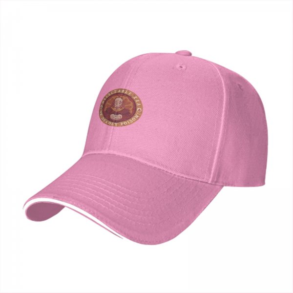 Black baseball cap with 'Delectable Tea or Deadly Poison' graphic
