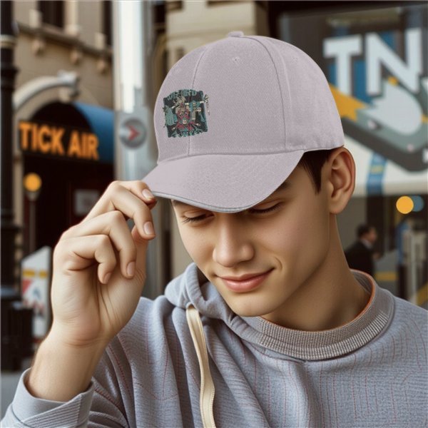 Black Baseball Cap With Wizard Force Fantasy Graphic Print