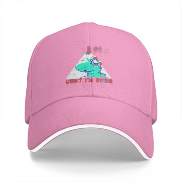 Black Baseball Cap With Cute Dinosaur Graphic And 'What I'm Doing' Text