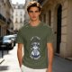 Olive graphic t-shirt with raccoon 'Live Fast Eat Trash' print