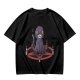 Olive T-Shirt With Purple Demon Cat On Pentagram And Candles