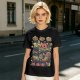 Olive T-Shirt With Halloween Themed Food And Pumpkin Cat Print