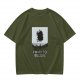 Olive t-shirt with 'I Want To Believe' UFO landscape print