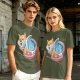 Olive T-shirt with Shiba Inu in Ramen Cup Graphic