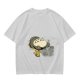 Olive T-shirt with Sleeping Totoro and Crossover Anime Characters Print