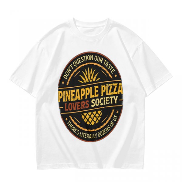 Pineapple Pizza Lovers Society Funny Graphic T-Shirt