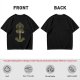 Olive Graphic T-Shirt With Anchor And Animal Head Emblem Print