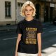 Olive Graphic T-Shirt With 'Caution May Bite Before Caffeine' Angry Cat Print