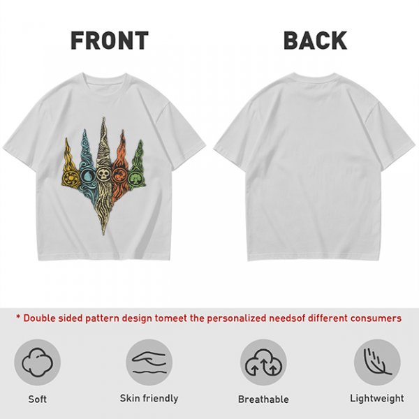 Magic The Gathering Five Mana Symbols Graphic T-Shirt