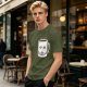 Oversized Army Green T-Shirt With Tired Coffee Mug Graphic