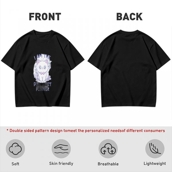 Olive T-Shirt With Cute White Cat 'I Am The Prettiest Flower' Print