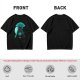 Olive T-Shirt With Glowing Teal Mushroom Creature And Moon Print