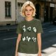 Olive T-Shirt With Cute Rolling Panda Graphic Prints
