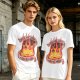 Olive T-Shirt With Calcifire Bacon Fire Graphic Print