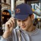 Black Baseball Cap With Praise The Slice Pizza Demon Graphic