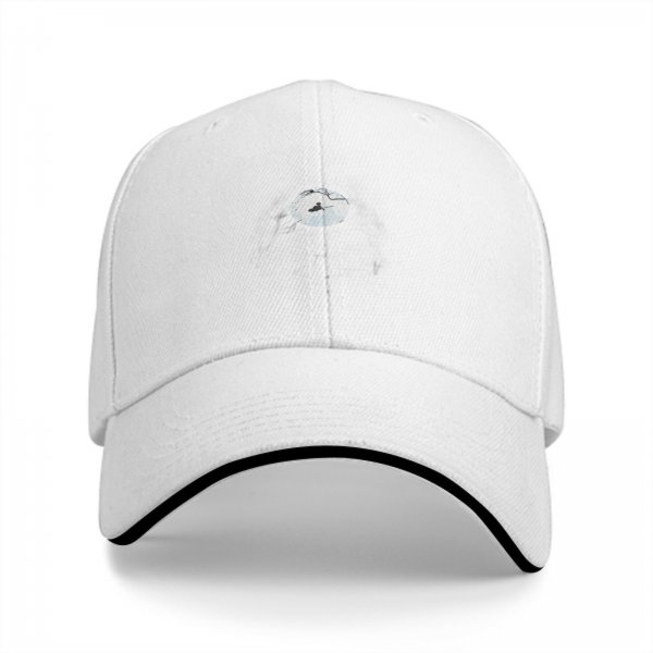 Black Baseball Cap With Small Canoe Graphic On Front
