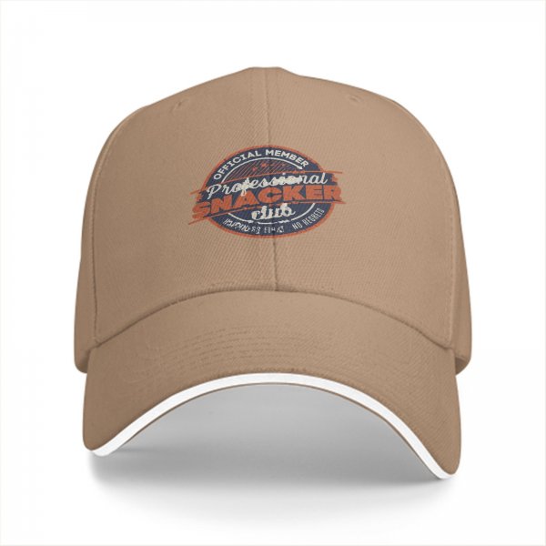 Black baseball cap with Professional Snacker Club official member print