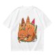 Sleeping Dinosaur Surrounded by Food Slices Graphic T-Shirt