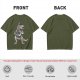 Olive T-Shirt with Gentleman T-Rex Dinosaur Print