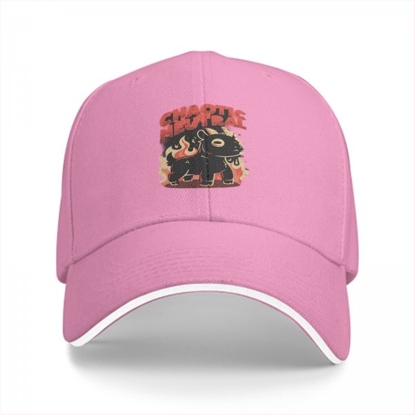 Black Baseball Cap With Chaotic Neutral Hellhound Fire Art Print