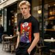 Olive T-shirt with He-Man slapping Skeletor comic print