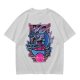 Olive T-Shirt With Neon Blue Dragon Holding Ramen Chopsticks Art